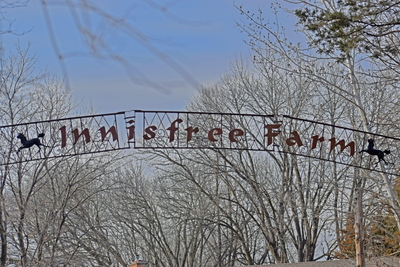 Sign at entrance to Innisfree Farm